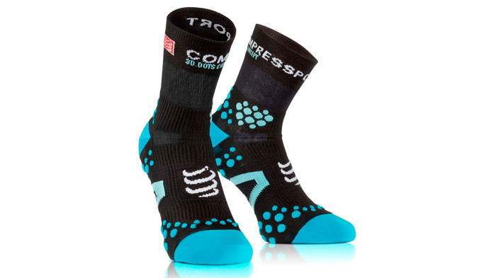 Calcetín compressport Socks run high 2.1 negro-azul