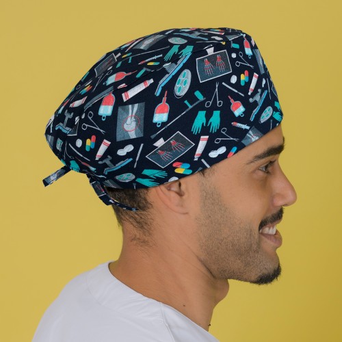 Gorro sanitario casquete pelo corto modelo instrumental marino