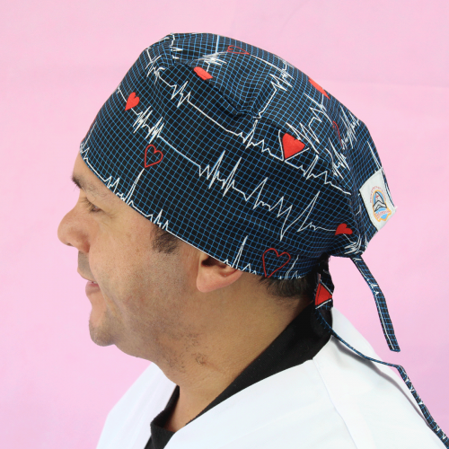 Gorro sanitario casquete con boton pelo corto modelo flutter